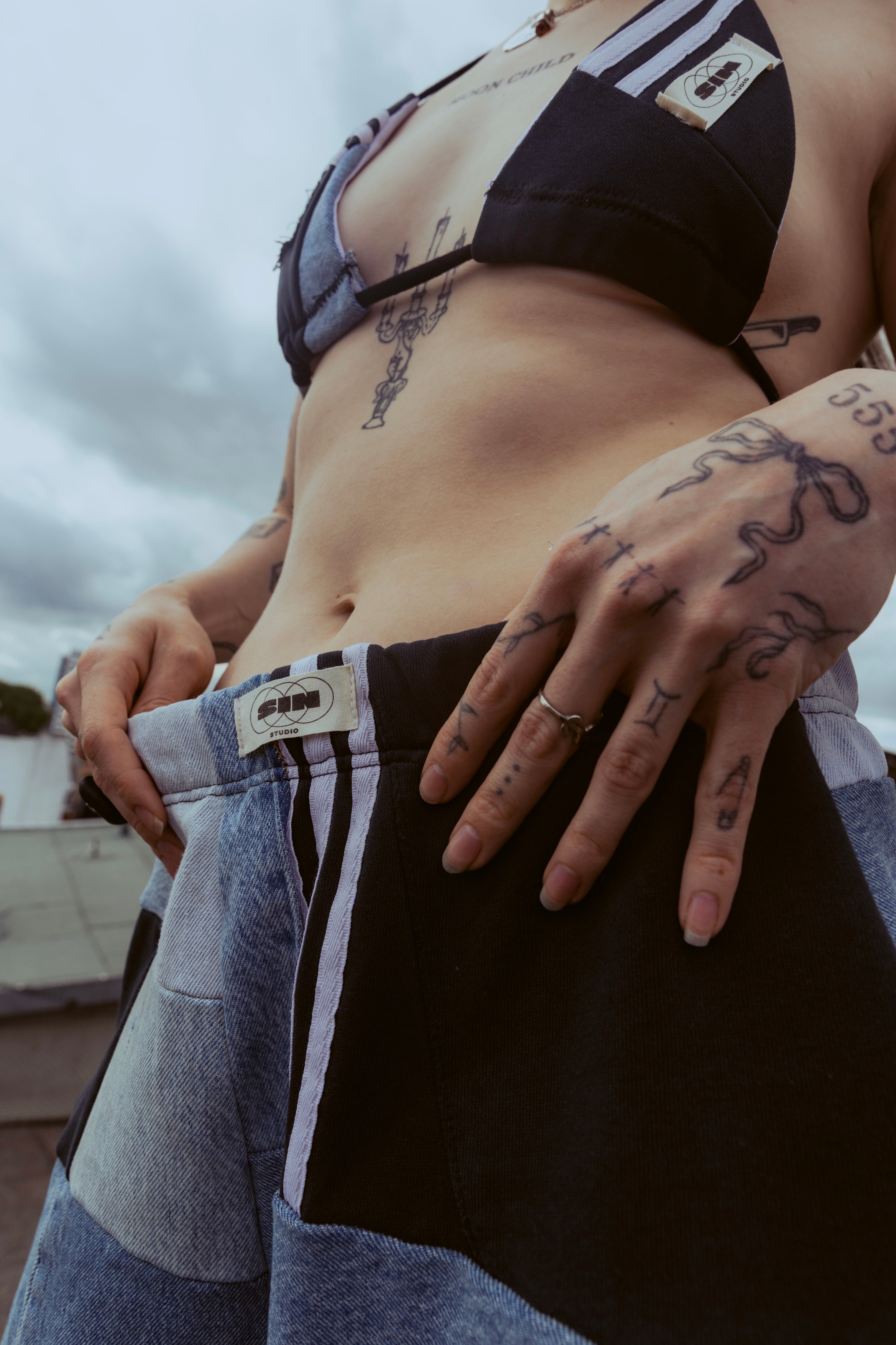 PATCHWORK JOGGER DENIM TOP